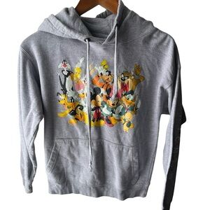 Gray Cartoon Mickey And Friends Character Hoodie
